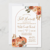 秋の収穫パンプキンパーティー、秋祭りコミュニティイベント 招待状 (正面)