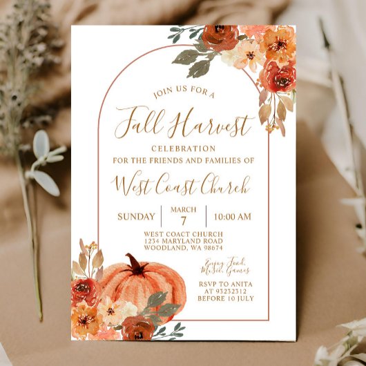 秋の収穫パンプキンパーティー、秋祭りコミュニティー 招待状