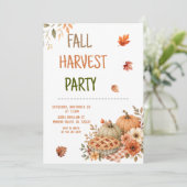 秋の収穫パーティー カボチャパイ 招待状 (スタンド正面)