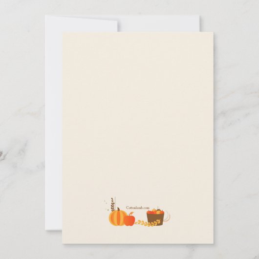 秋の収穫フォト 招待状 (裏面)