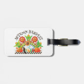 秋の収穫フォークアートパンプキンアンドサンフラワー秋 ラゲッジタグ (裏面横)