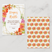 秋の収穫ベイビーシャワーディーパーラッフル エンクロージャーカード (正面/裏面)