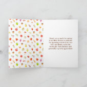 秋の収穫ベイビーシャワー サンキューカード (内部)