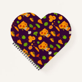 秋の収穫健康な野菜と果物のレギンス ノートブック