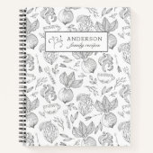 秋の収穫家パーソナライズされた族レシピ本 ノートブック (正面)