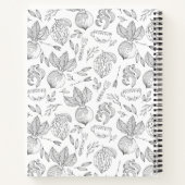 秋の収穫家パーソナライズされた族レシピ本 ノートブック (裏面)