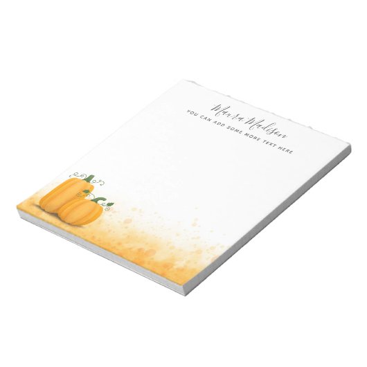 秋の収穫感謝型カボチャパーソナライズされた ノートパッド (回転)