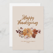 秋の収穫感謝祭のホリデーカード シーズンカード (正面/裏面)