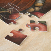 秋の収穫感謝祭の愛犬 ジグソーパズル (側面)