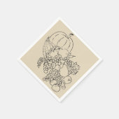 秋の収穫感謝祭イラストレーション スタンダードカクテルナプキン (角)