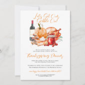 秋の収穫感謝祭ディナーパーティー 招待状 (正面)