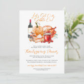 秋の収穫感謝祭ディナーパーティー 招待状 (スタンド正面)