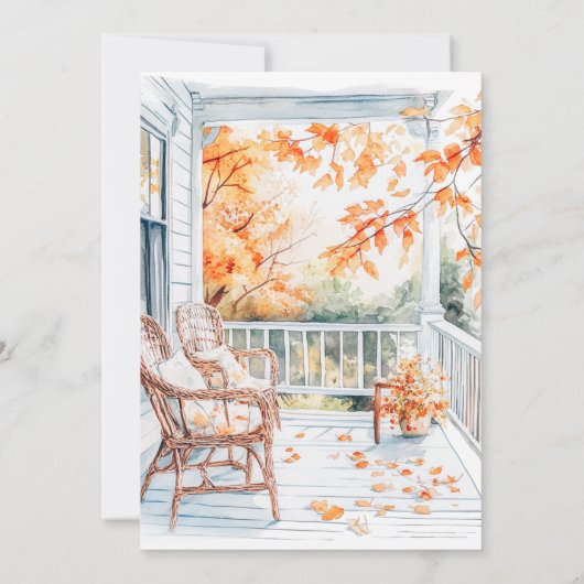 秋の収穫感謝祭ディナーパーティー 招待状 (裏面)