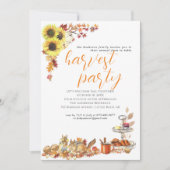 秋の収穫感謝祭ディナーパーティー 招待状 (正面)