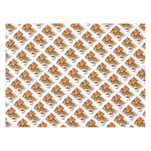 秋の収穫感謝祭ホワイトテーブルクロス テーブルクロス (正面(横))