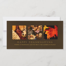 秋の収穫感謝祭恵みフォトカード シーズンカード