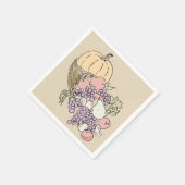 秋の収穫感謝祭絵画の スタンダードカクテルナプキン (角)