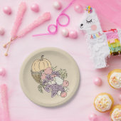 秋の収穫感謝祭絵画の ペーパープレート (パーティー)