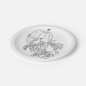 秋の収穫感謝祭 ペーパープレート (アングル)