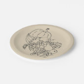 秋の収穫感謝祭 ペーパープレート (アングル)