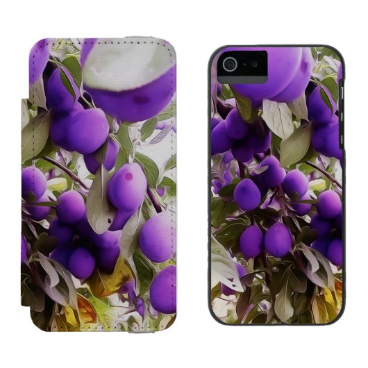秋の収穫日プラム INCIPIO iPhoneウォレットケース (並び)