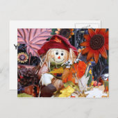 秋の収穫期に訪れる感謝祭のラグドール シーズンポストカード (正面/裏面)