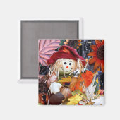 秋の収穫期に訪れる感謝祭のラグドール マグネット (正面/裏面)