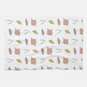 秋の収穫期のドードルかわいらし感謝祭 キッチンタオル (横)