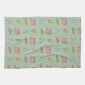 秋の収穫期のドードルかわいらし感謝祭 キッチンタオル (横)