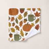 秋の収穫期コージーパターン バスタオルセット (ウォッシュタオル)