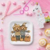 秋の収穫期ゴールデンドールドッグス ペーパープレート (パーティー)