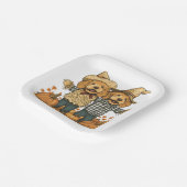 秋の収穫期ゴールデンドールドッグス ペーパープレート (傾斜あり)