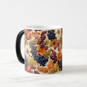 秋の収穫果実継ぎ目なしパターン モーフィングマグカップ (正面左)