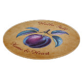 秋の収穫果実芸術とカスタム文字 カッティングボード (角)