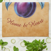 秋の収穫果実芸術とカスタム文字 キッチンタオル (折り畳み)