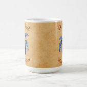 秋の収穫果実芸術とカスタム文字 コーヒーマグカップ (中央)