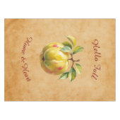 秋の収穫果実芸術とカスタム文字 テーブルクロス (正面(横))