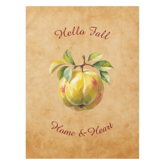 秋の収穫果実芸術とカスタム文字 テーブルクロス (正面)