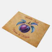 秋の収穫果実芸術とカスタム文字 ドアマット (アングル)