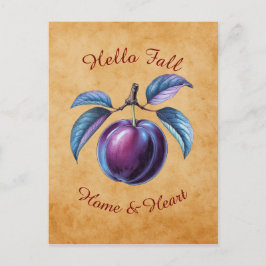 秋の収穫果実芸術とカスタム文字 ポストカード
