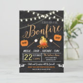 秋の収穫焚き火パーティーのお誘い 招待状 (スタンド正面)