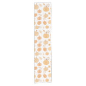 秋の収穫用カボチャと葉パステルパターン ショートテーブルランナー (正面)