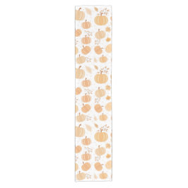 秋の収穫用カボチャと葉パステルパターン ショートテーブルランナー