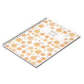 秋の収穫用カボチャと葉パステルパターン ノートブック (左側)