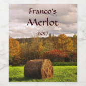 秋の収穫用ワインラベル ワインラベル (シングルラベル)