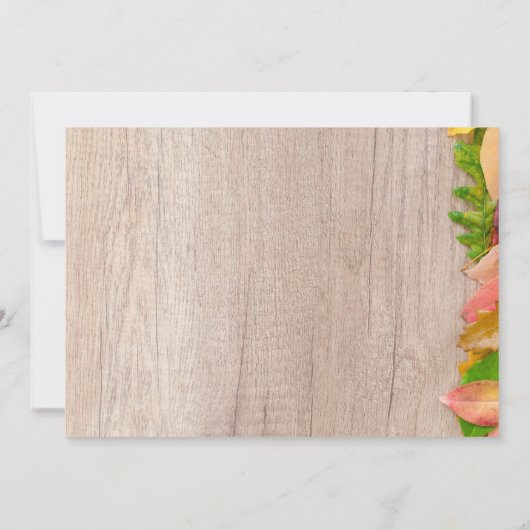 秋の収穫祭りの食事 招待状 (裏面)