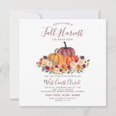 秋の収穫祭り、秋祭り、秋のコミュニティイベント 招待状 (正面)