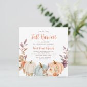 秋の収穫祭り、秋祭り、秋のコミュニティイベント 招待状 (スタンド正面)