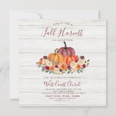 秋の収穫祭 パーティー 地域 チャーチ ピクニック 招待状 (正面)