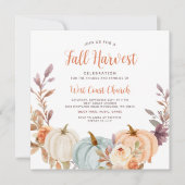 秋の収穫祭、秋のお祭り、秋のコミュニティイベント 招待状 (正面)